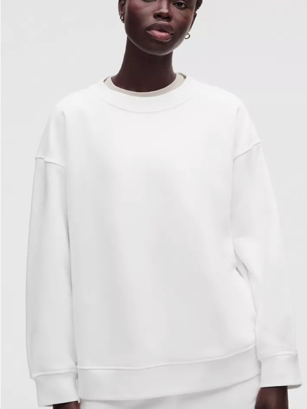 lululemon French Terry Oversized Crew Sweatshirt White Size Large / 10